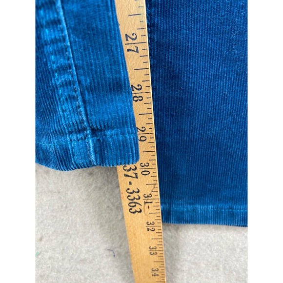 LL Bean Pants Womens Sz 18T Tall Blue Corduroy Straight Leg Favorite Fit Stretch - Picture 6 of 12